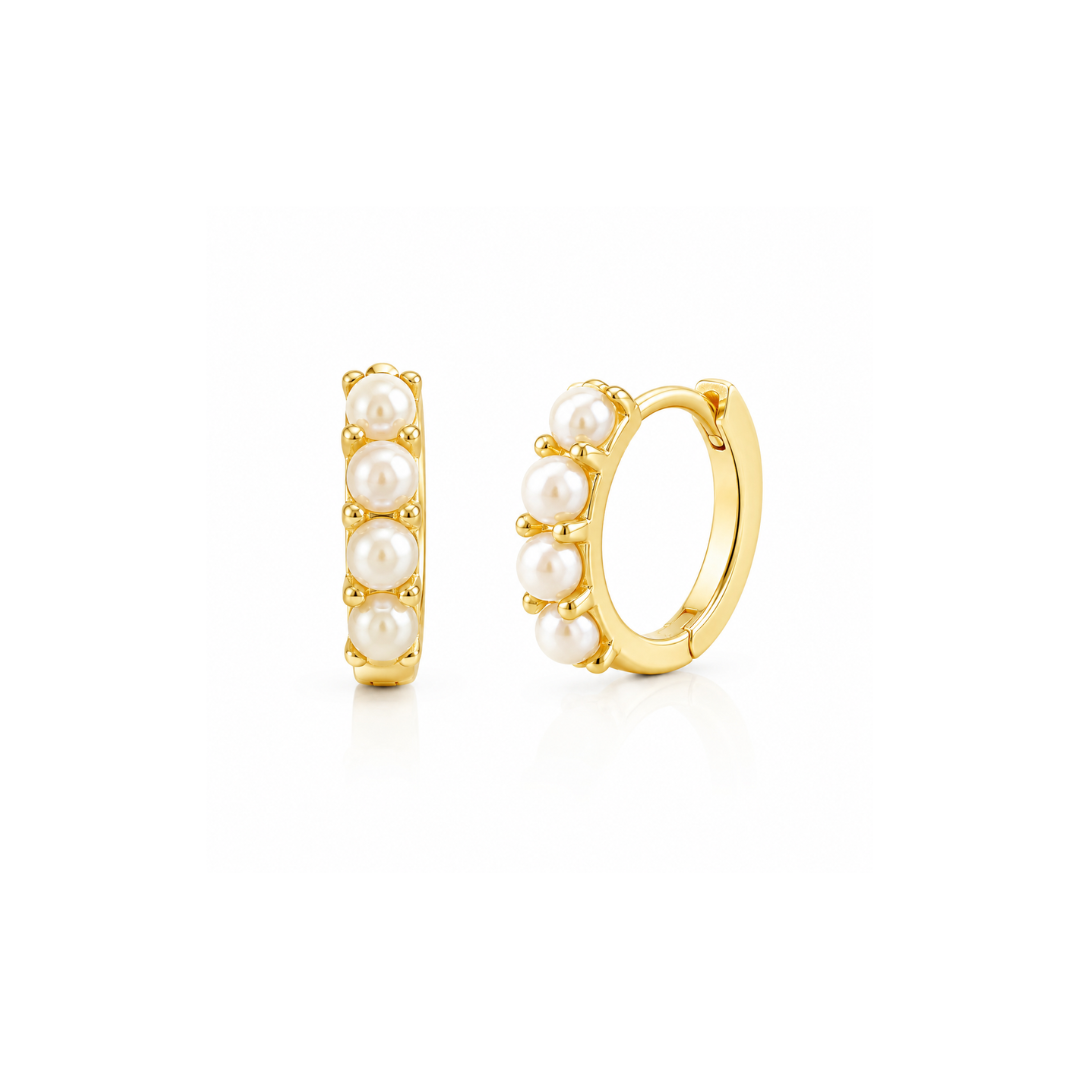 Sahira Pearl Huggies Earrings