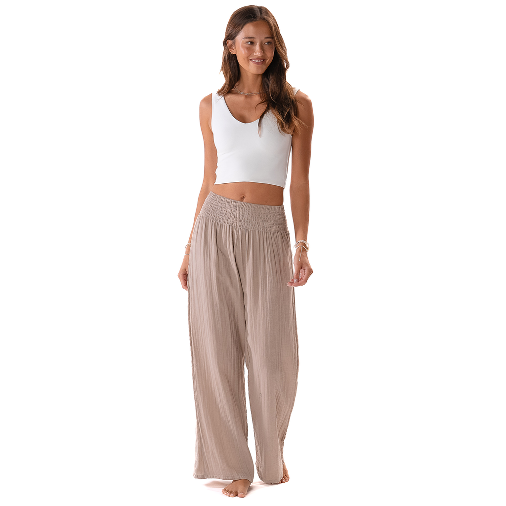 Lotus & Luna Stone Wide Leg Cotton Pants