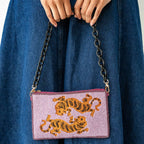 INK + ALLOY Elenor Embroidered Tiger Beaded Bag Purple
