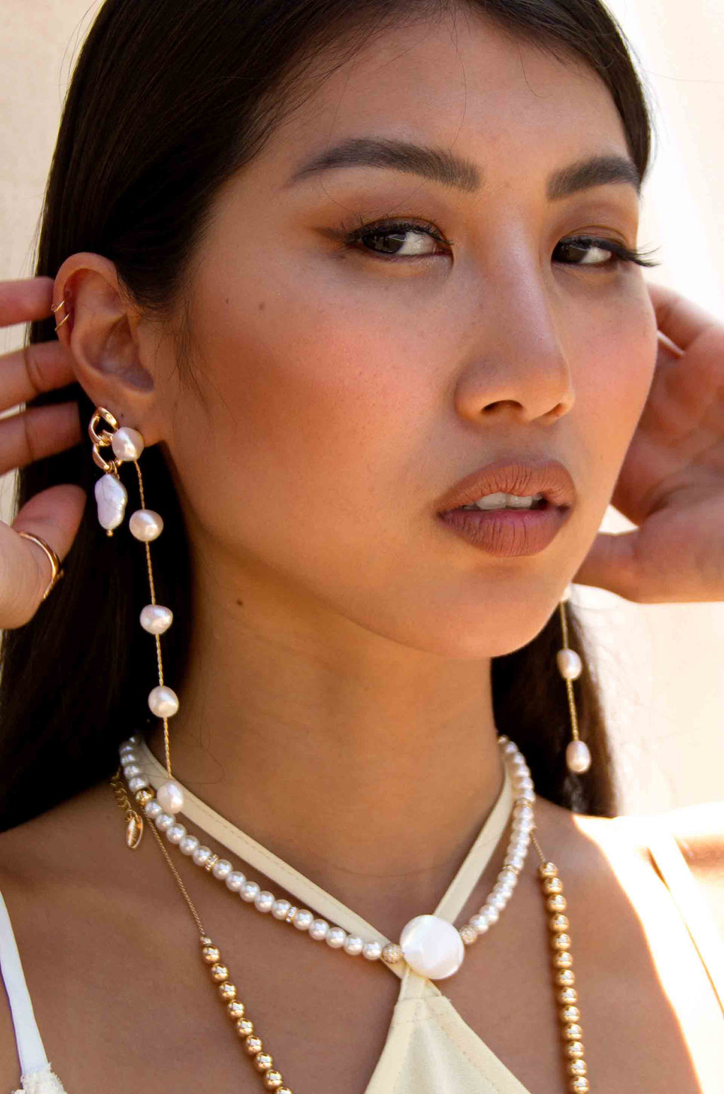ETTIKA Dripping Pearl Delicate Drop Earrings
