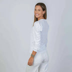 Joanie Subtle Puff Long Sleeve Tee White