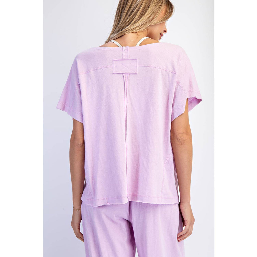 COTTON SLUB OFF-SHOULDER TEE