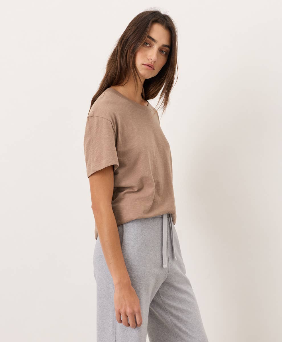 PACT Organic Cotton Women's Featherweight Slub Relaxed Crewneck Tee