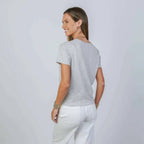Celia Perfect Length Tee in Light Gray - Short Sleeve