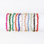 INK+ALLOY Crystal With Brass Charm Stretch Bracelet White + Gold