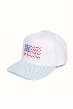 Americana USA Wave Bow Flag Embroidered Baseball Cap