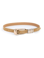 ETTIKA Metal Core Suade Belt in Shiitake