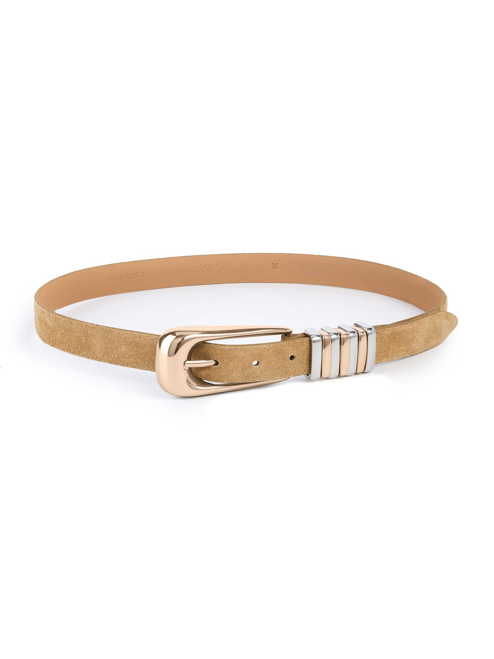 ETTIKA Metal Core Suade Belt in Shiitake