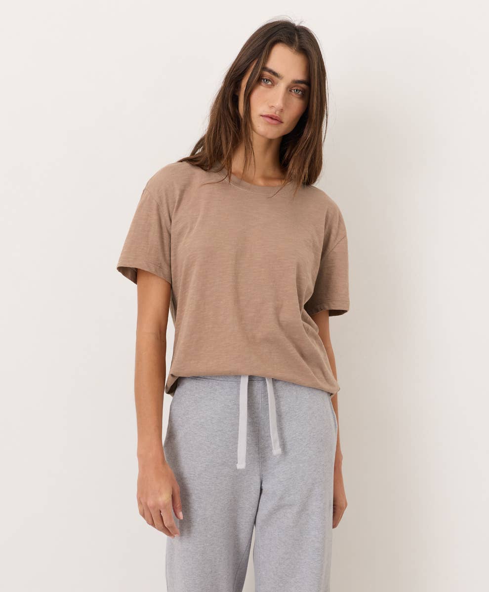 PACT Organic Cotton Women's Featherweight Slub Relaxed Crewneck Tee