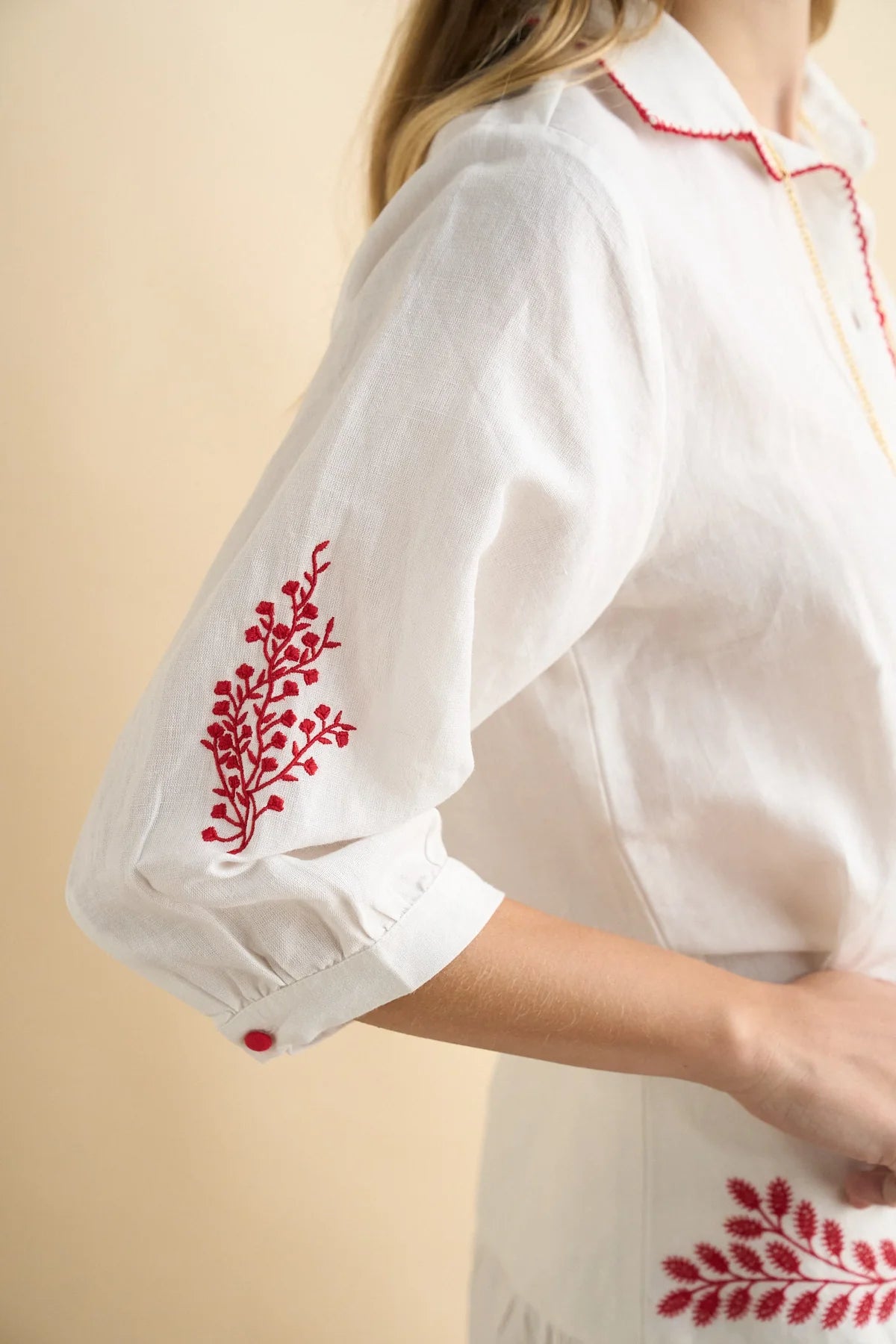 Sonmer Leonor Blouse White/Red