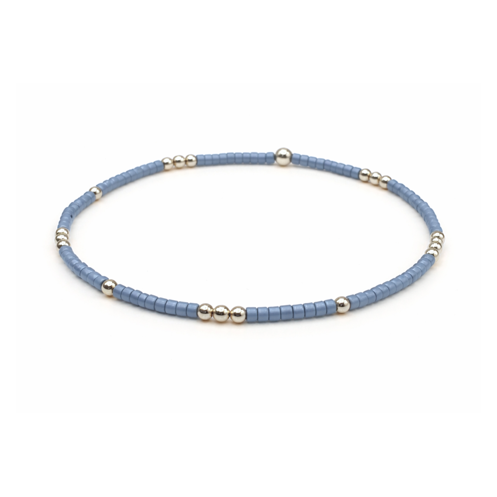 2mm Newport DENIM BLUE + Gold Filled Waterproof Bracelet