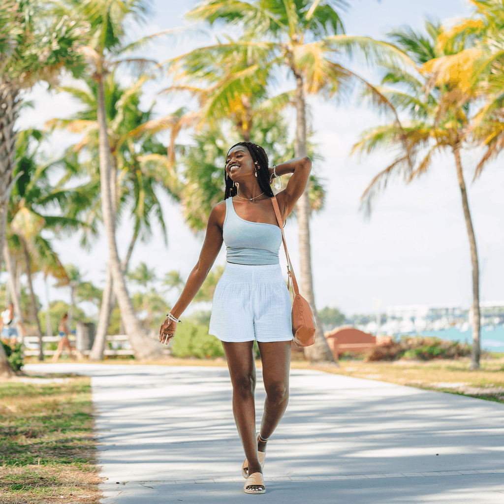 Lotus and Luna White Cotton Shorts