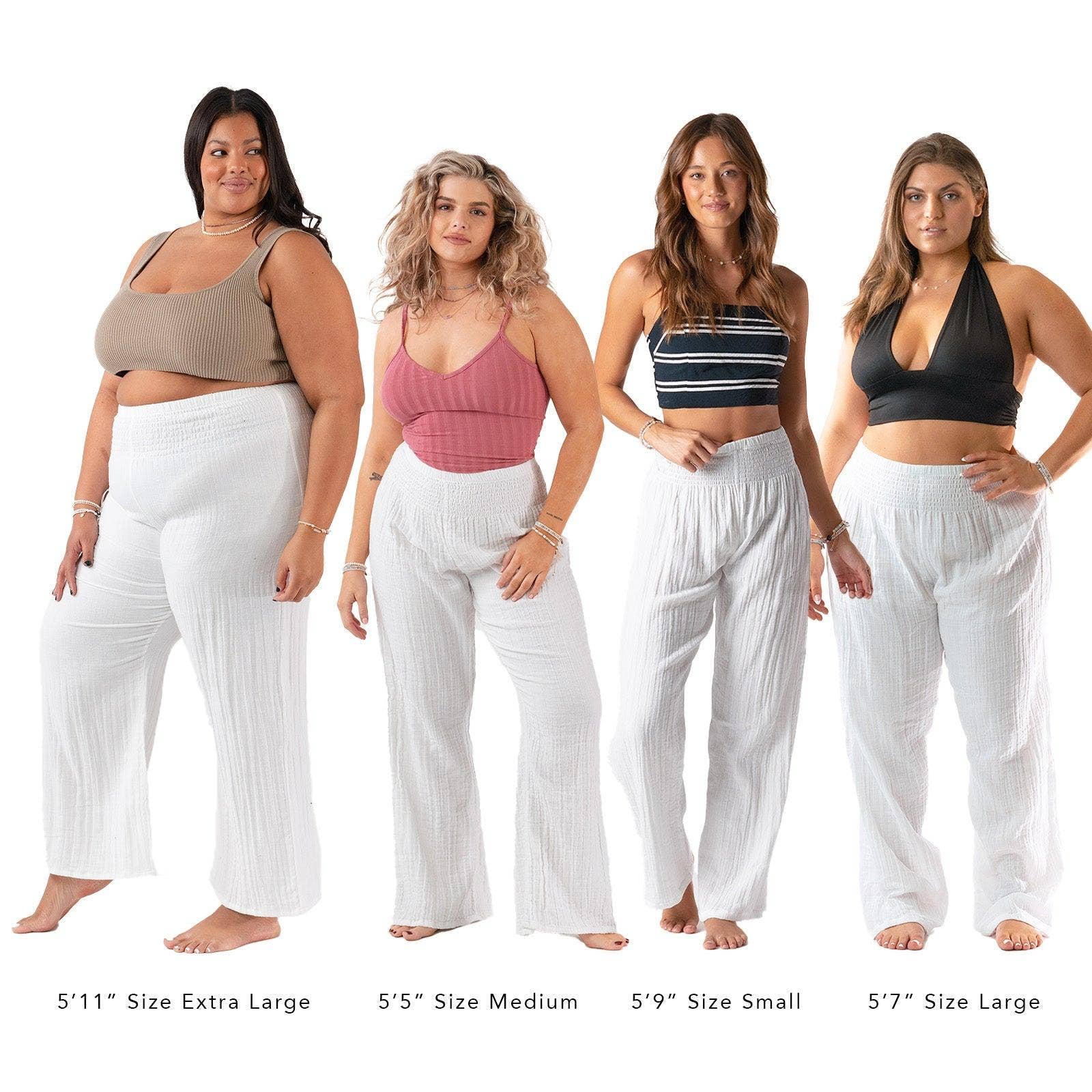 Lotus and Luna White Wide Leg Cotton Pants