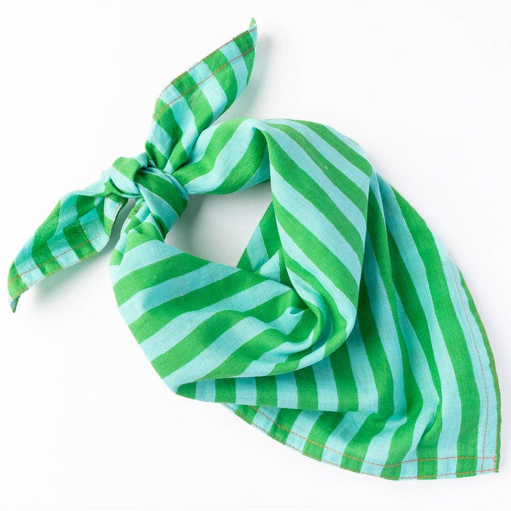 INK+Alloy Naomi Bandana Stripe Green Blue
