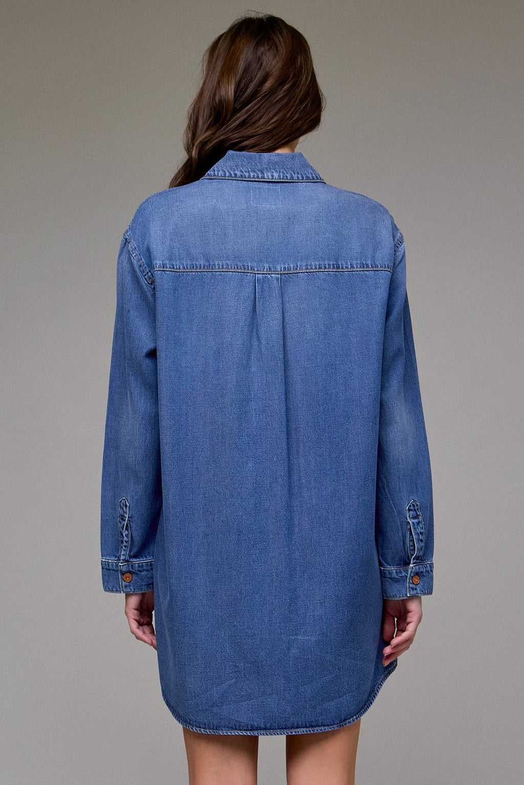 Hidden Jeans Medium Wash Super Soft Oversized Shirt Dress