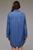 Hidden Jeans Medium Wash Super Soft Oversized Shirt Dress