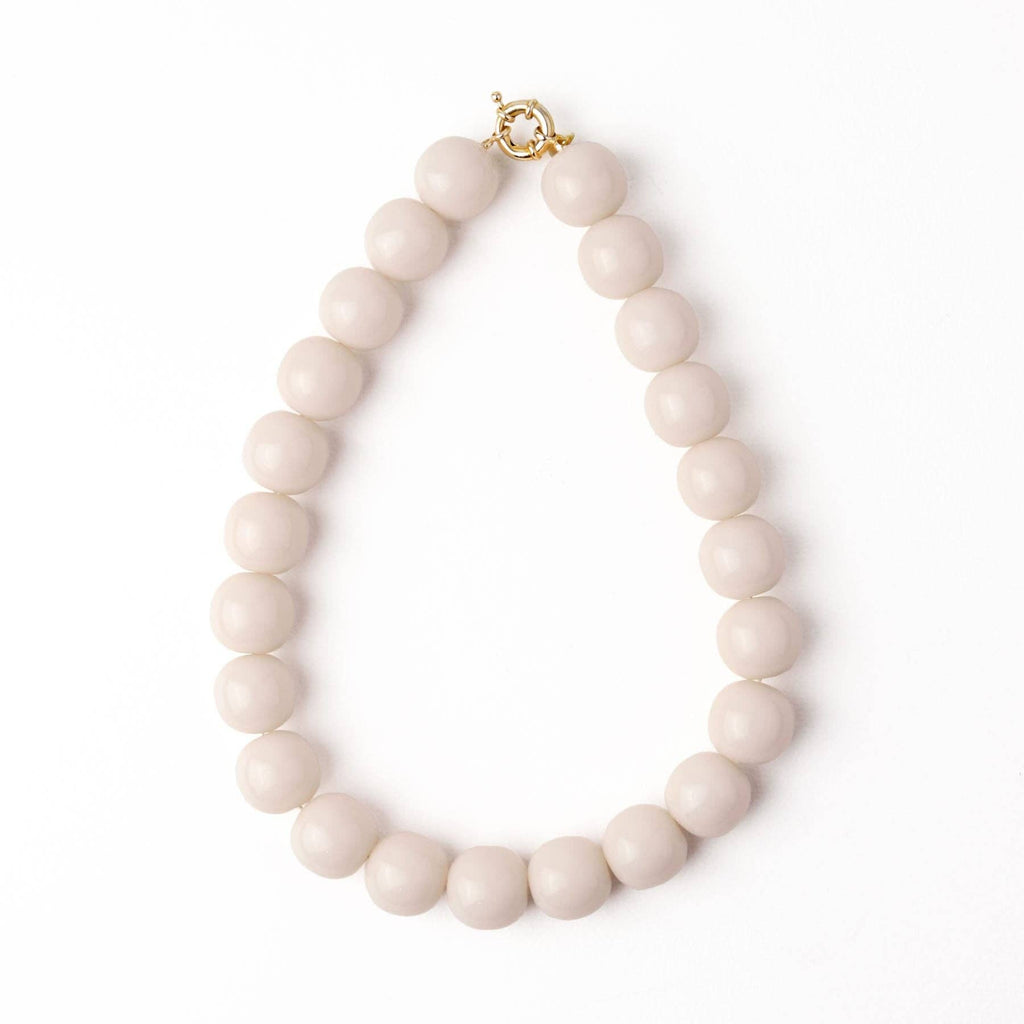 INK+ALLOY Large Resin Bead Necklace White