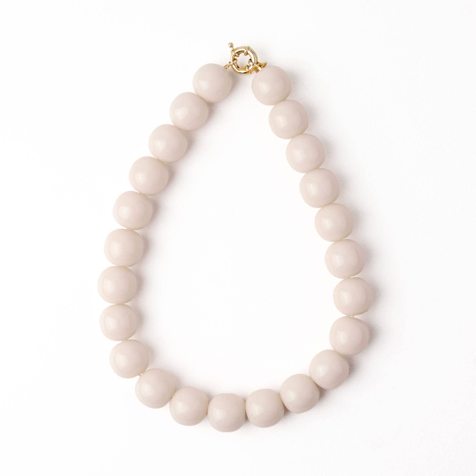 INK+ALLOY Large Resin Bead Necklace White