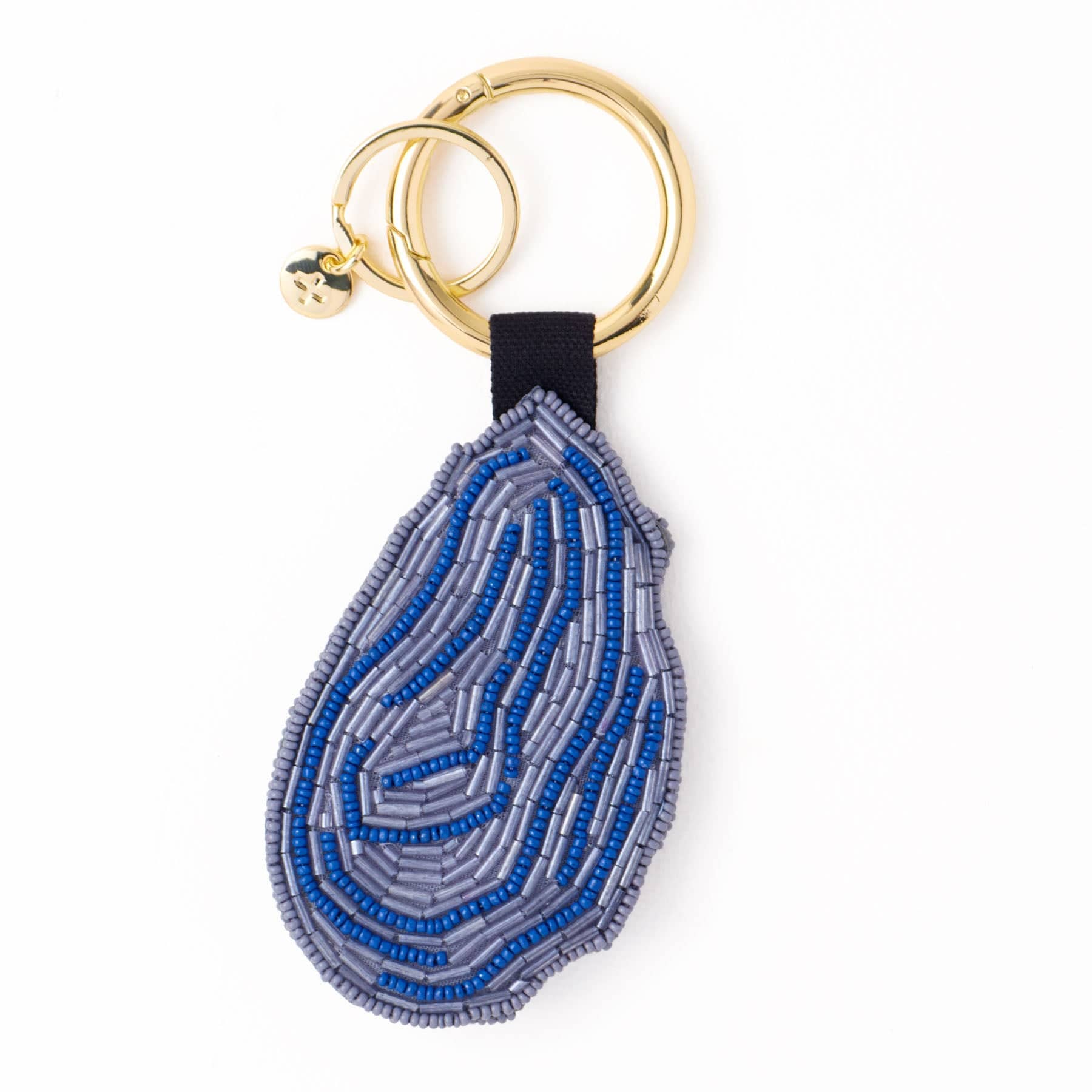 INK+ALLOY Riley Oyster Beaded Bag Charm Grey