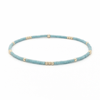 Newport PALE TURQUOISE Blue + Gold Filled Waterproof Bracelet