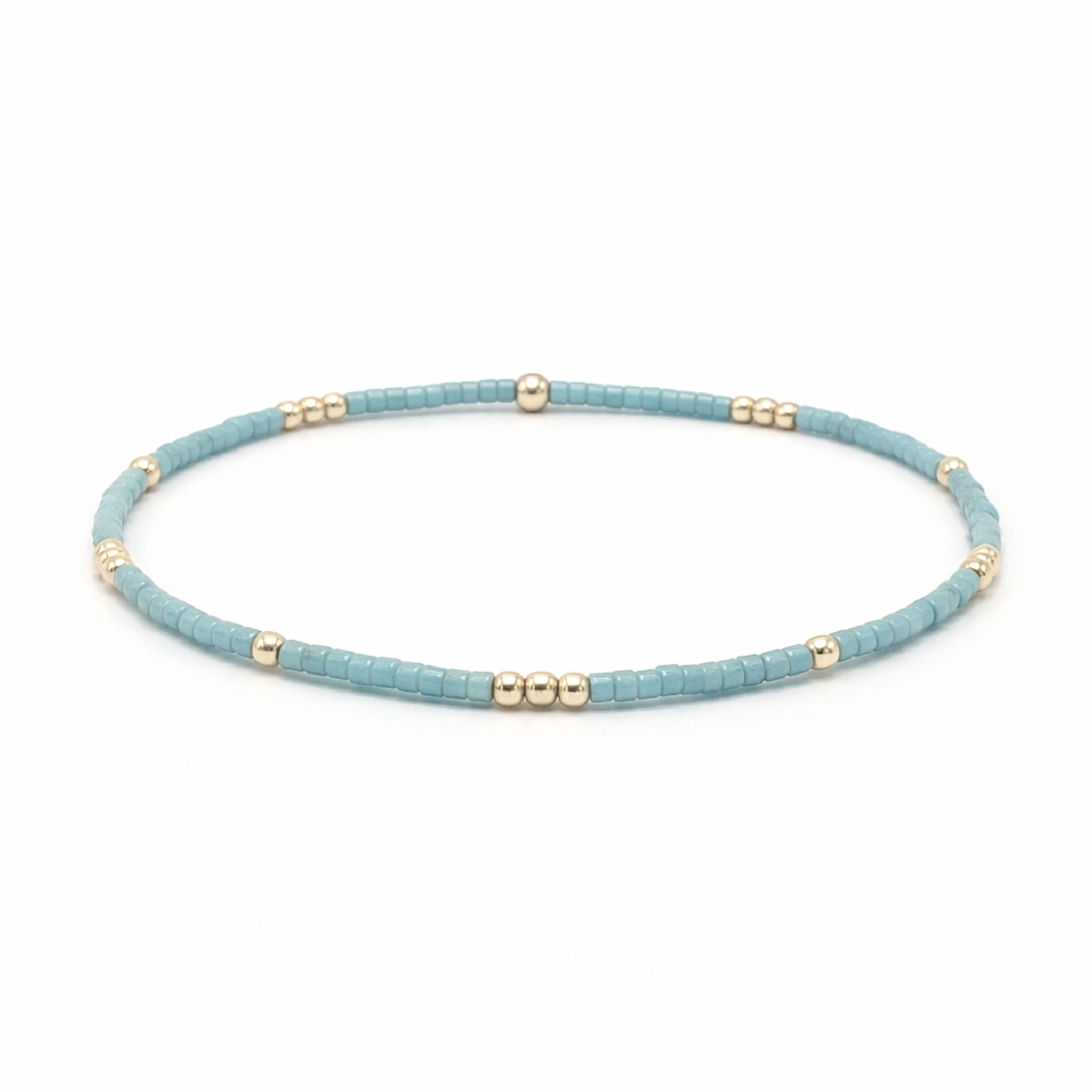 Newport PALE TURQUOISE Blue + Gold Filled Waterproof Bracelet