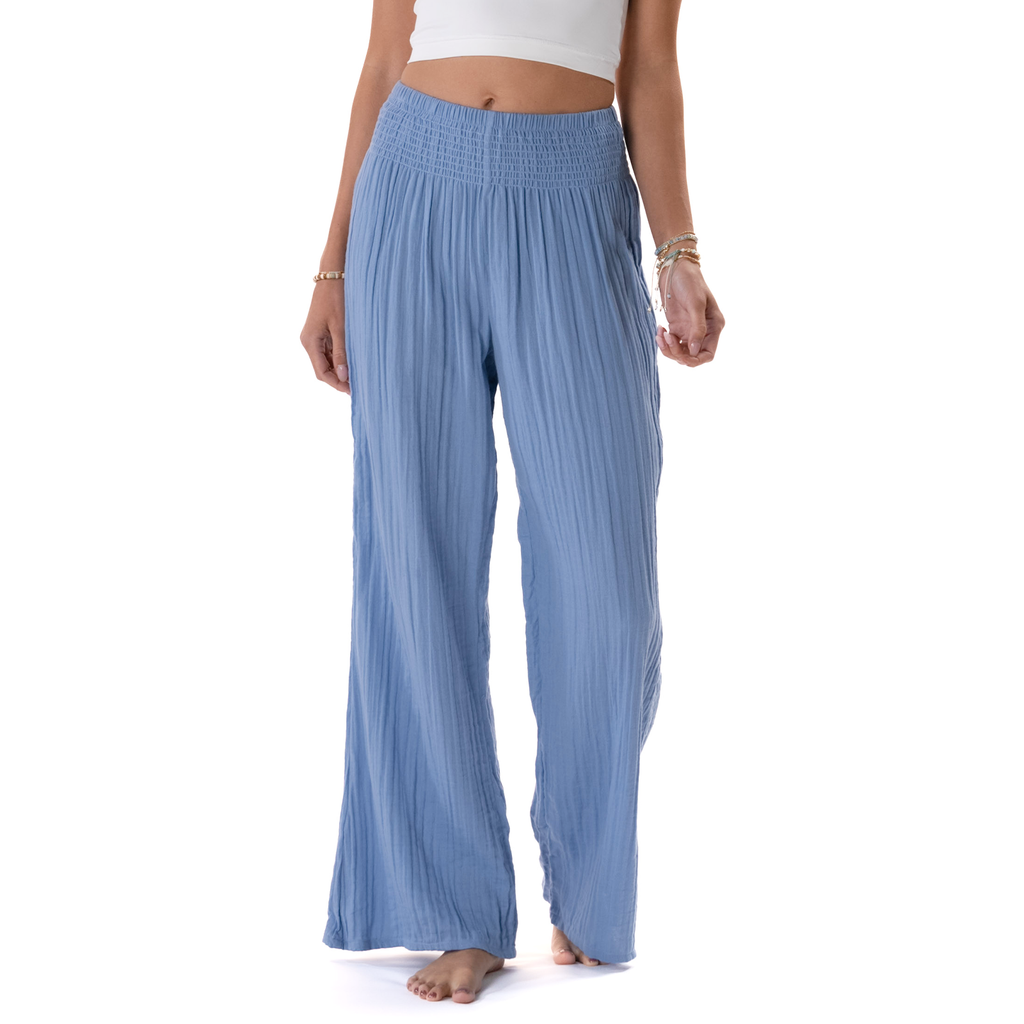 Lotus and Luna Denim Blue Wide Leg Cotton Pants