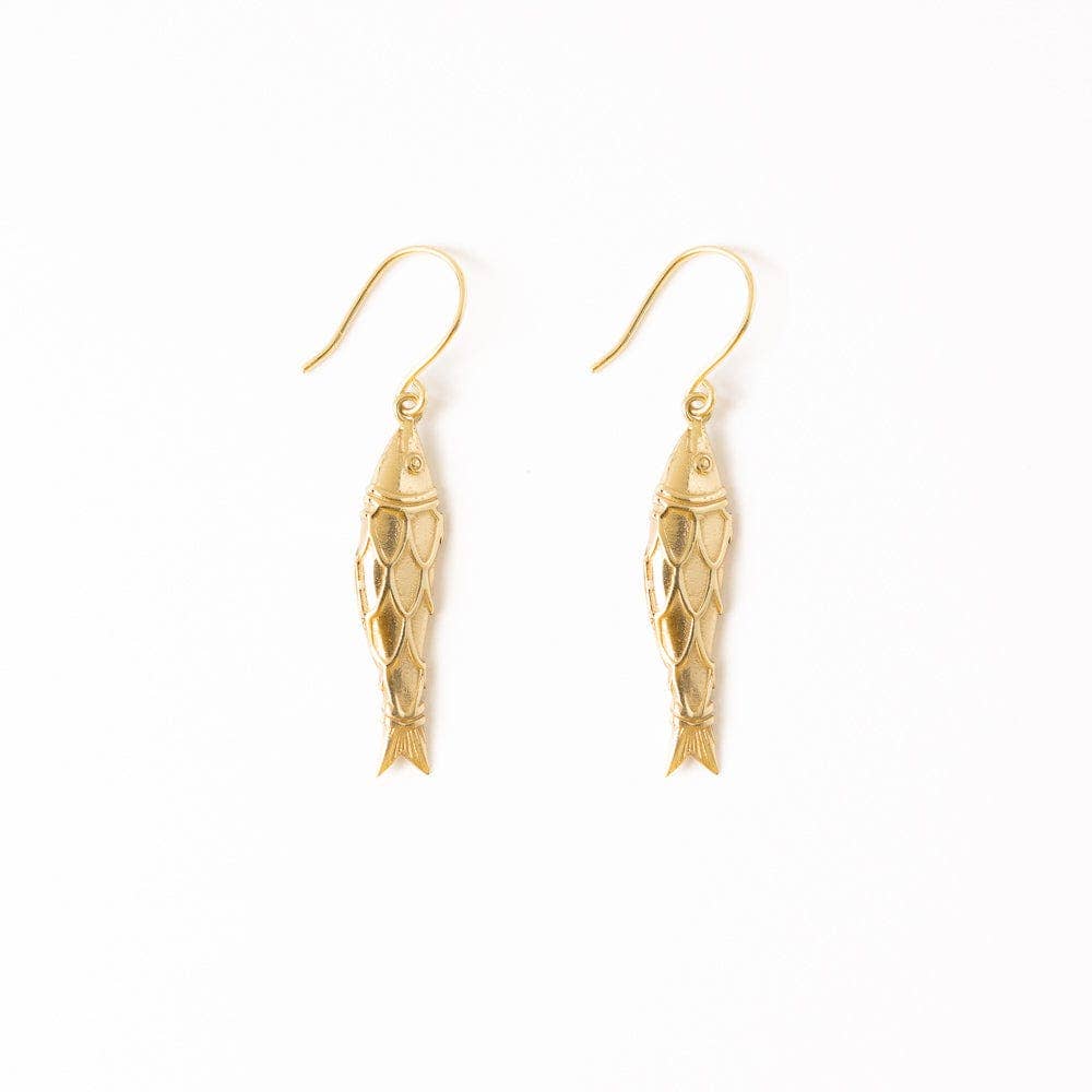INK+ALLOY Sally Fish Dangle Earrings Brass