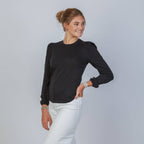 Joanie Subtle Puff Long Sleeve Tee Black
