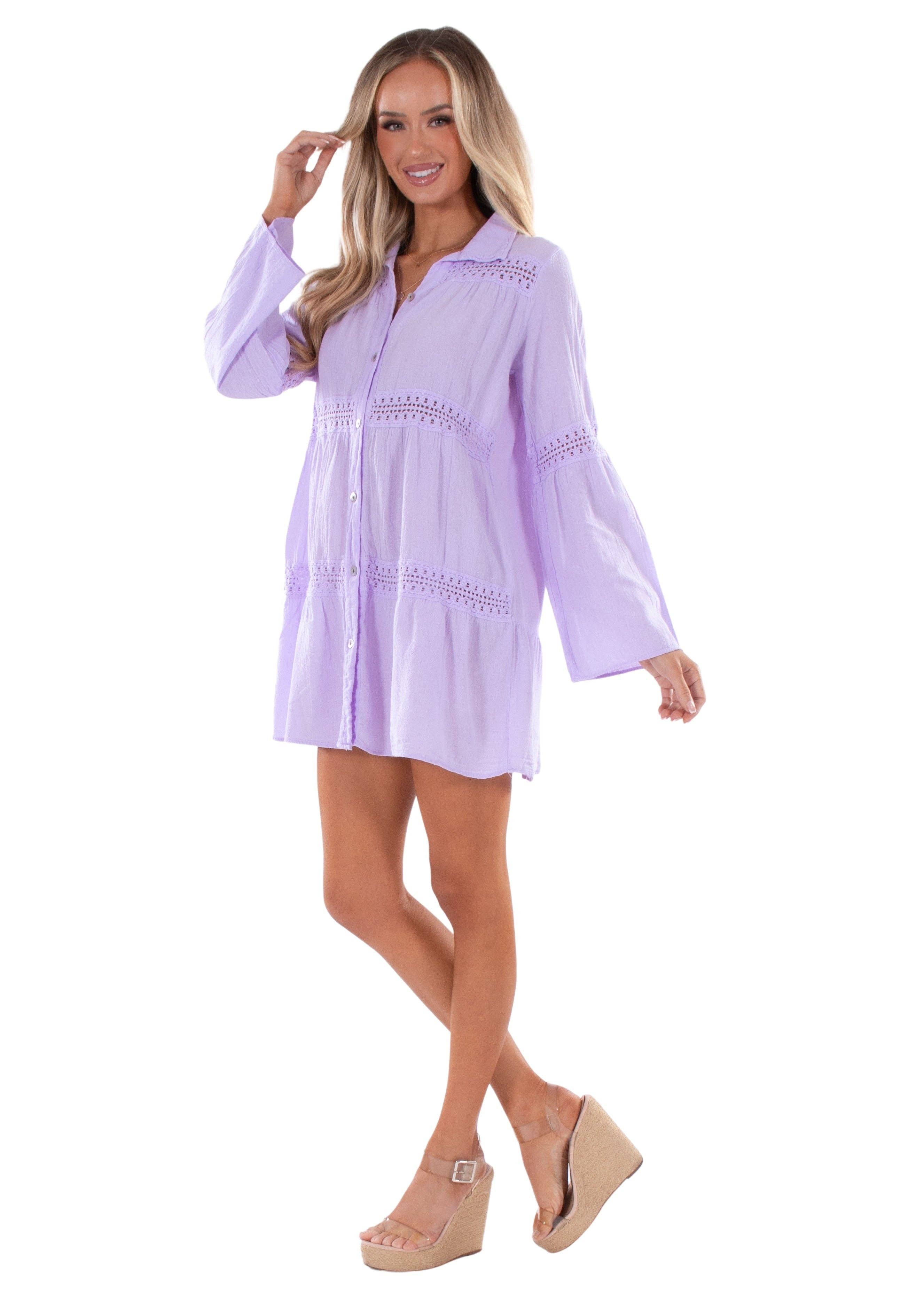 Seaspice Resort Lilac Cotton Tunic Dress