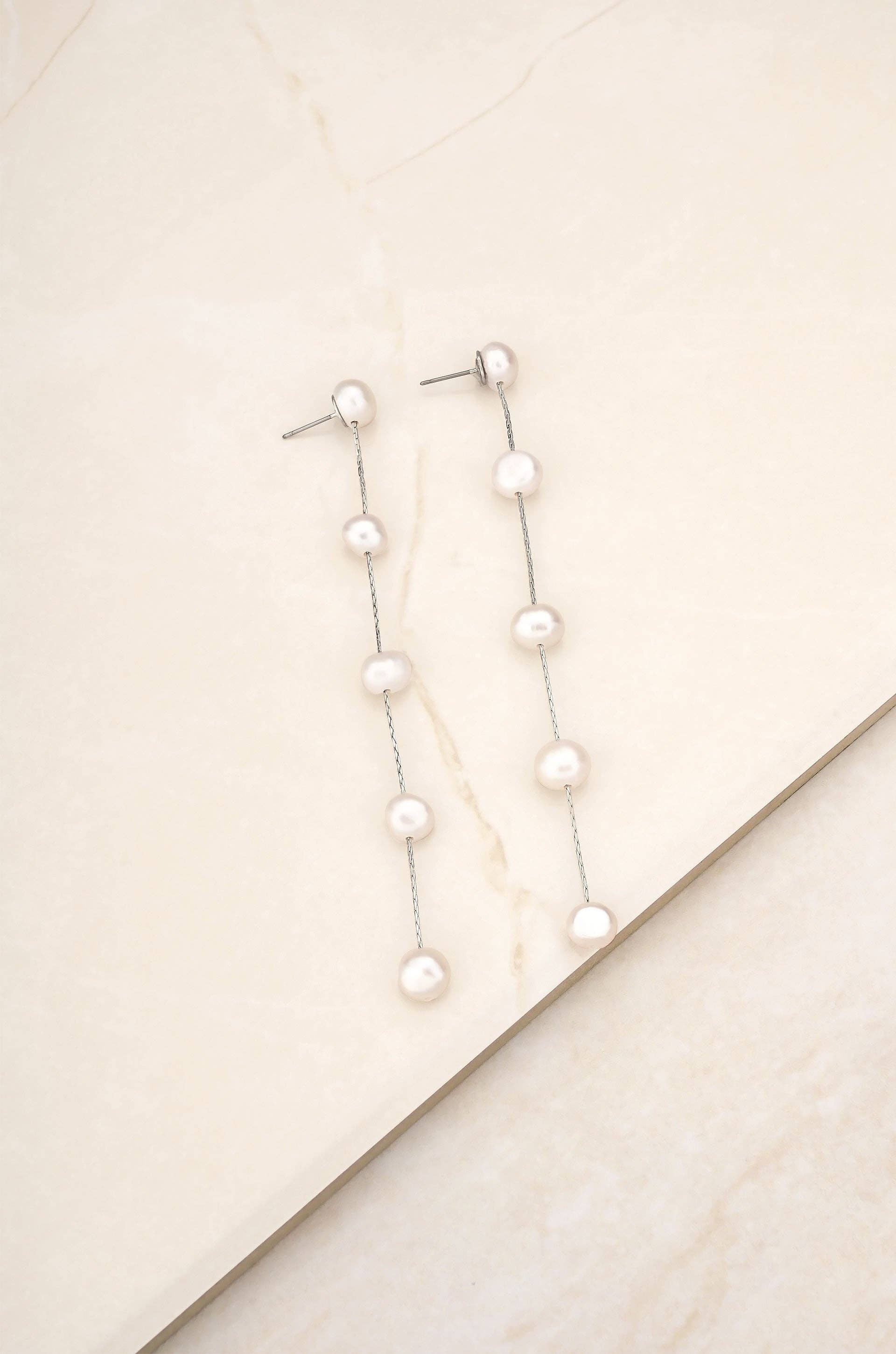 ETTIKA Dripping Pearl Delicate Drop Earrings