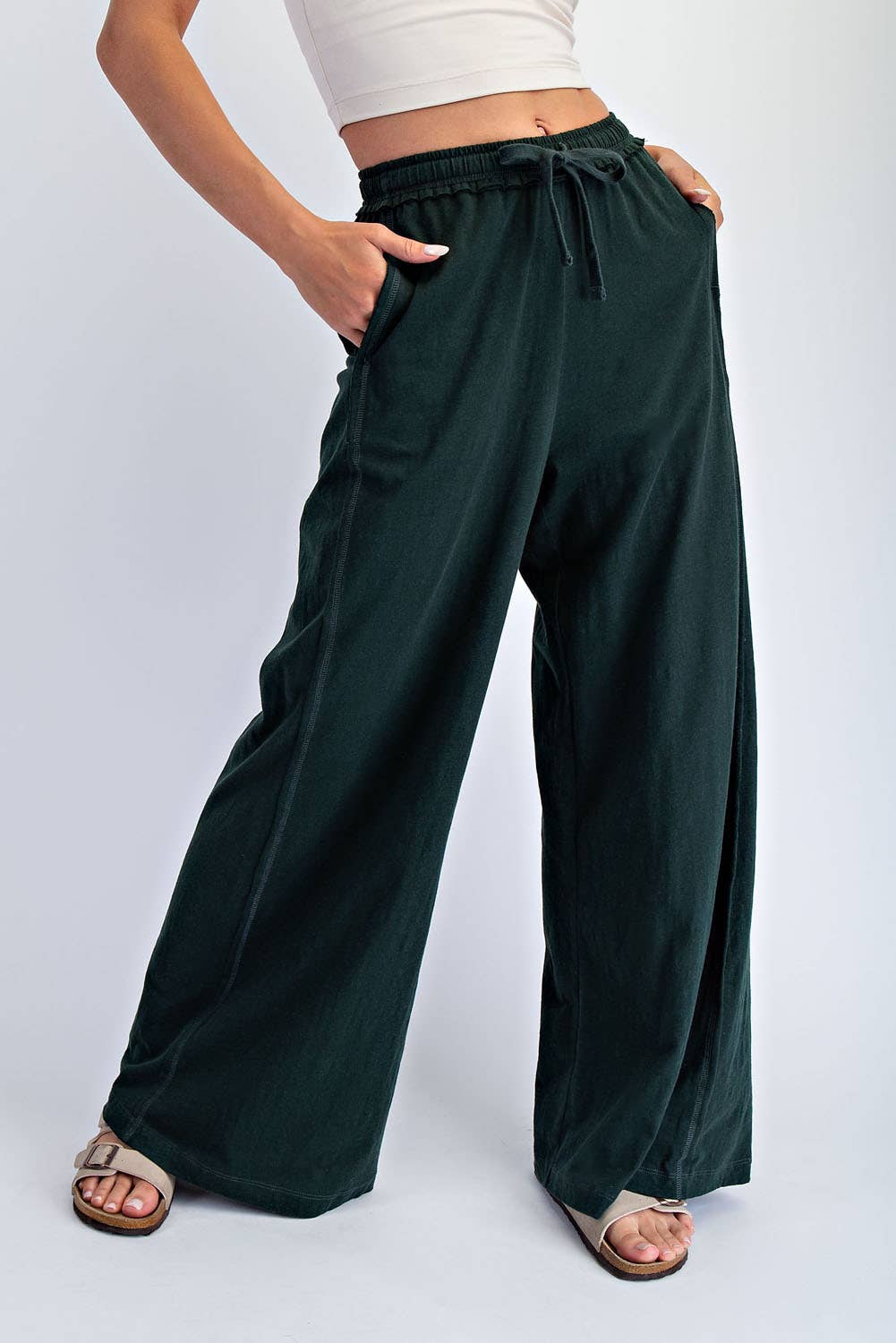 COTTON SLUB LOUNGING WIDE PANT