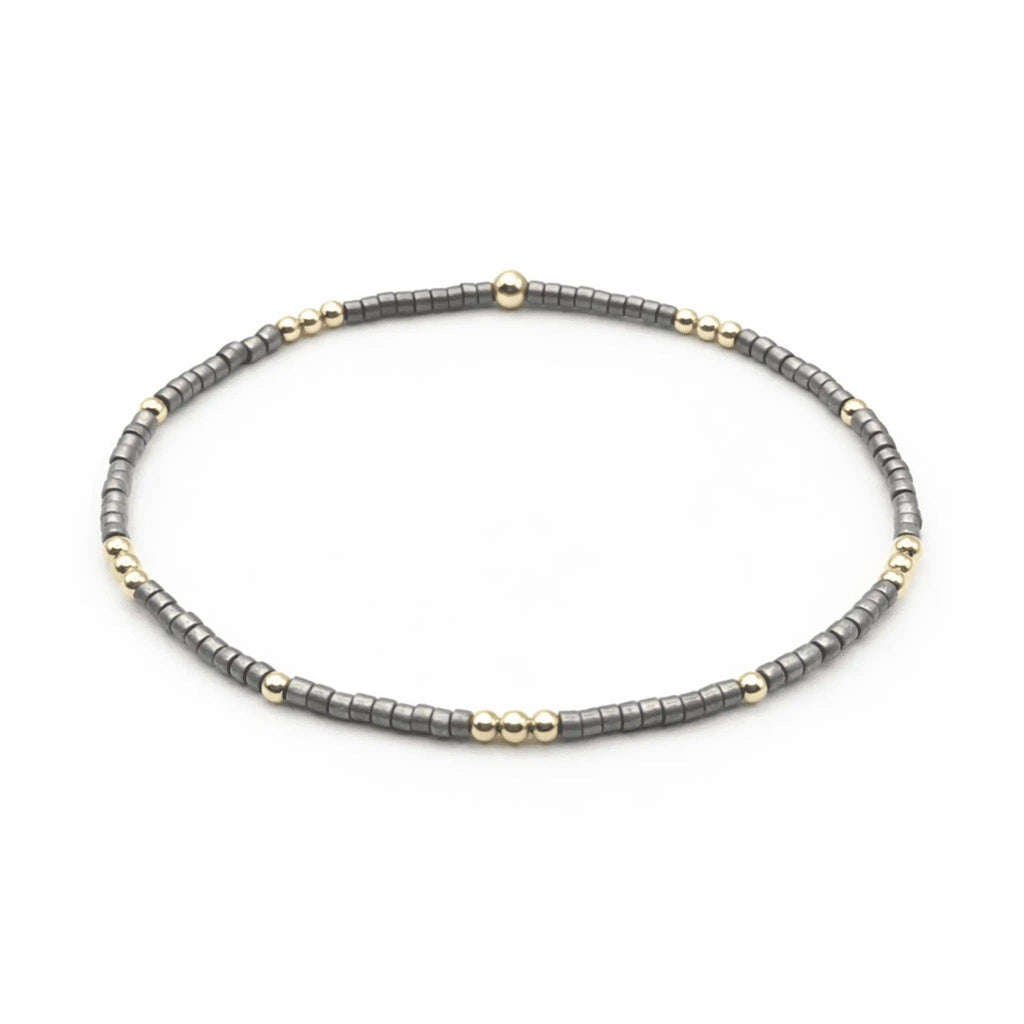 Newport PEWTER + Gold Filled Waterproof Bracelet