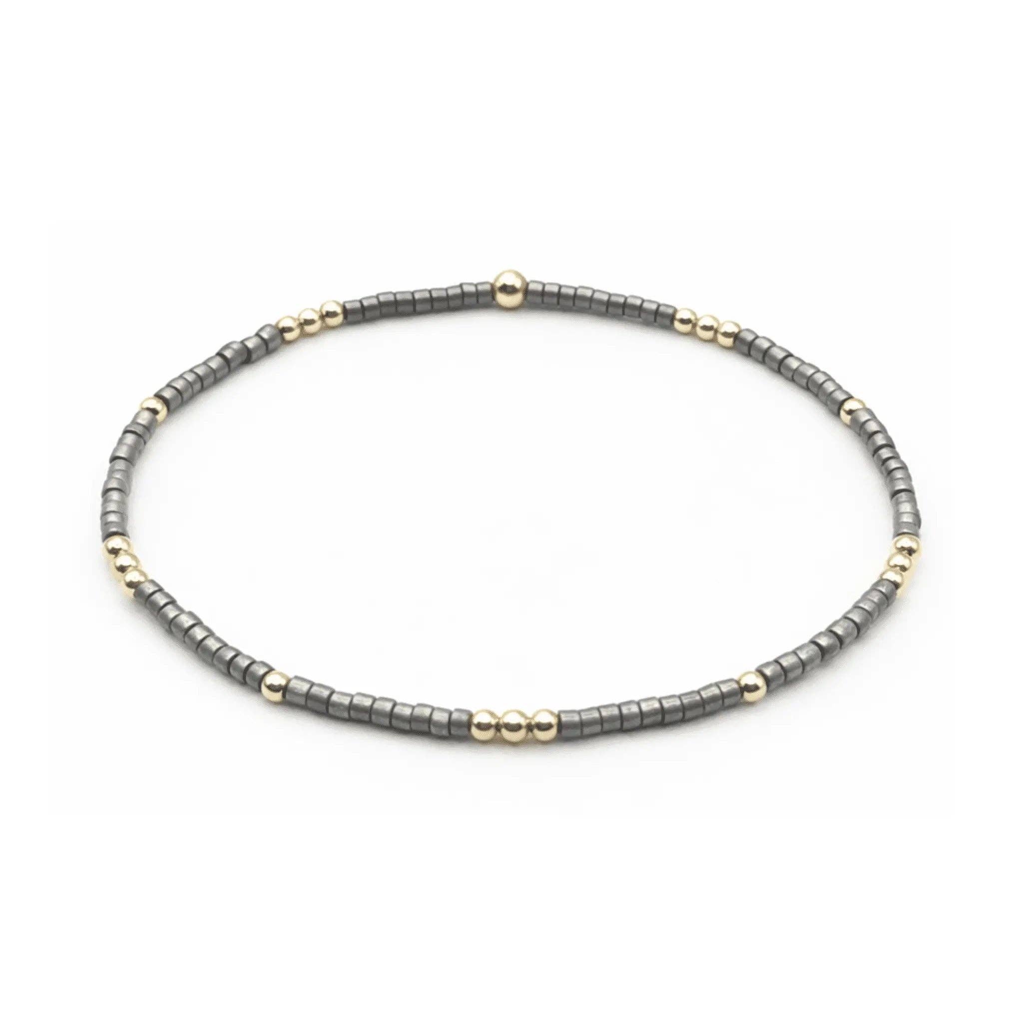Newport PEWTER + Gold Filled Waterproof Bracelet