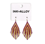 Ink+Alloy FSU Stacked Triangle Beaded Fringe Earrings