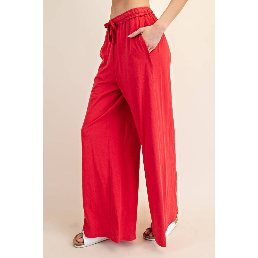 COTTON SLUB LOUNGING WIDE PANT