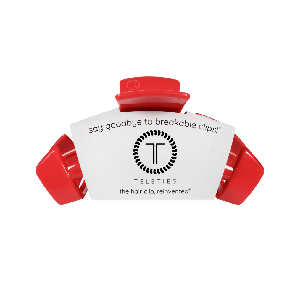 TELETIES Classic Hair Clip | Medium | USA Red
