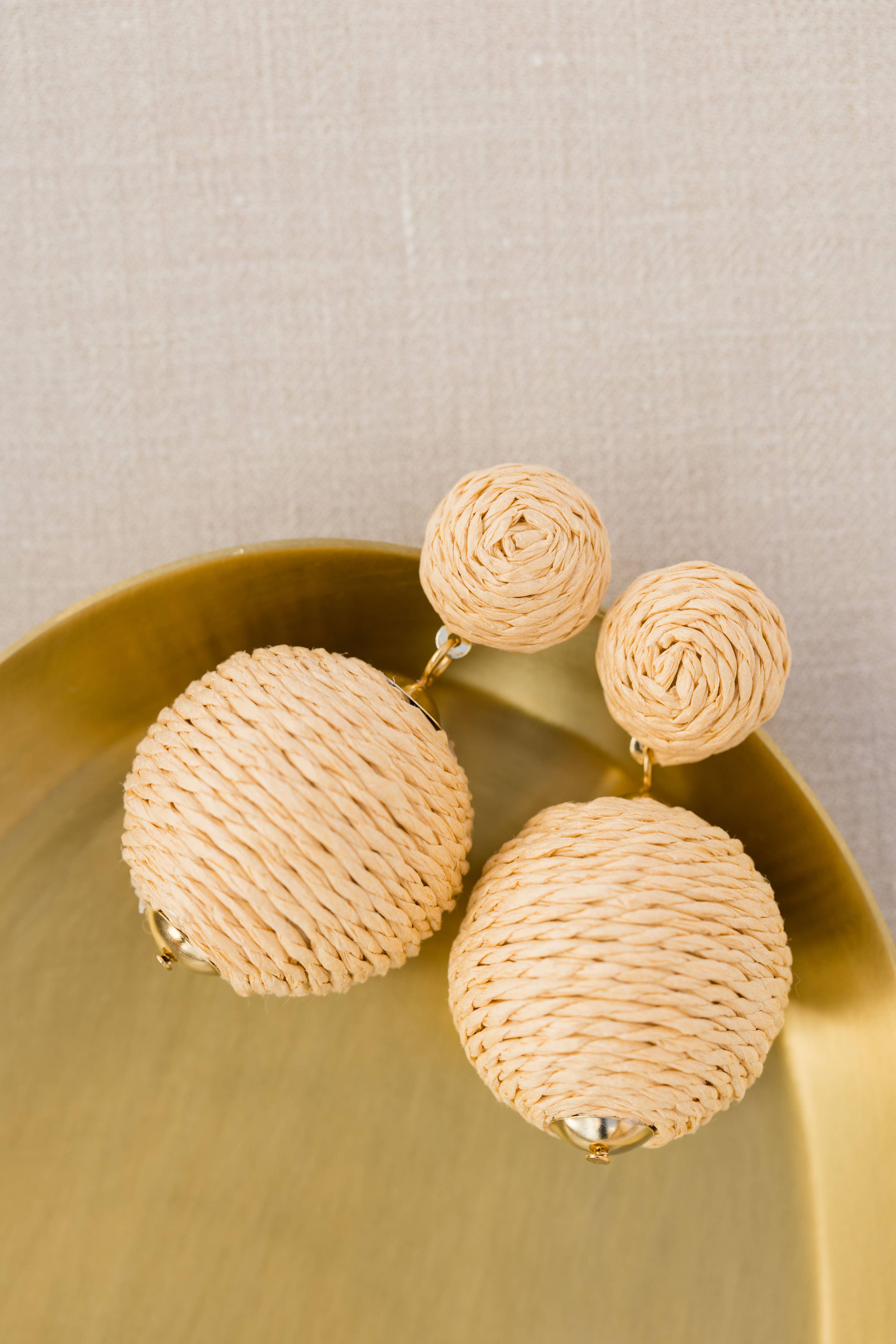 Natural Lido Pom Pom Statement Earrings St Armands Designs