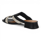 Bruno Menegatti Verina Sandals Straw Black Off-White