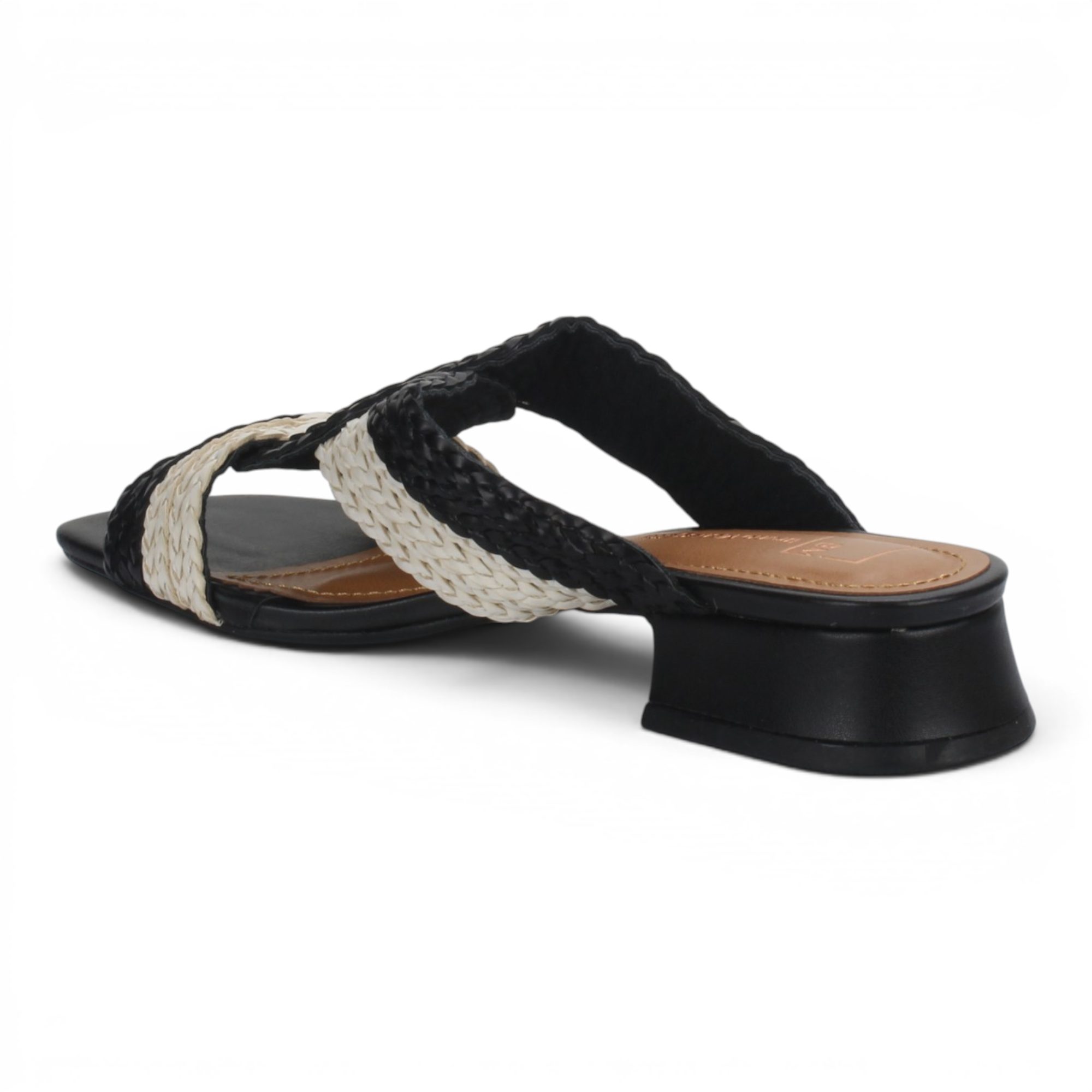 Bruno Menegatti Verina Sandals Straw Black Off-White