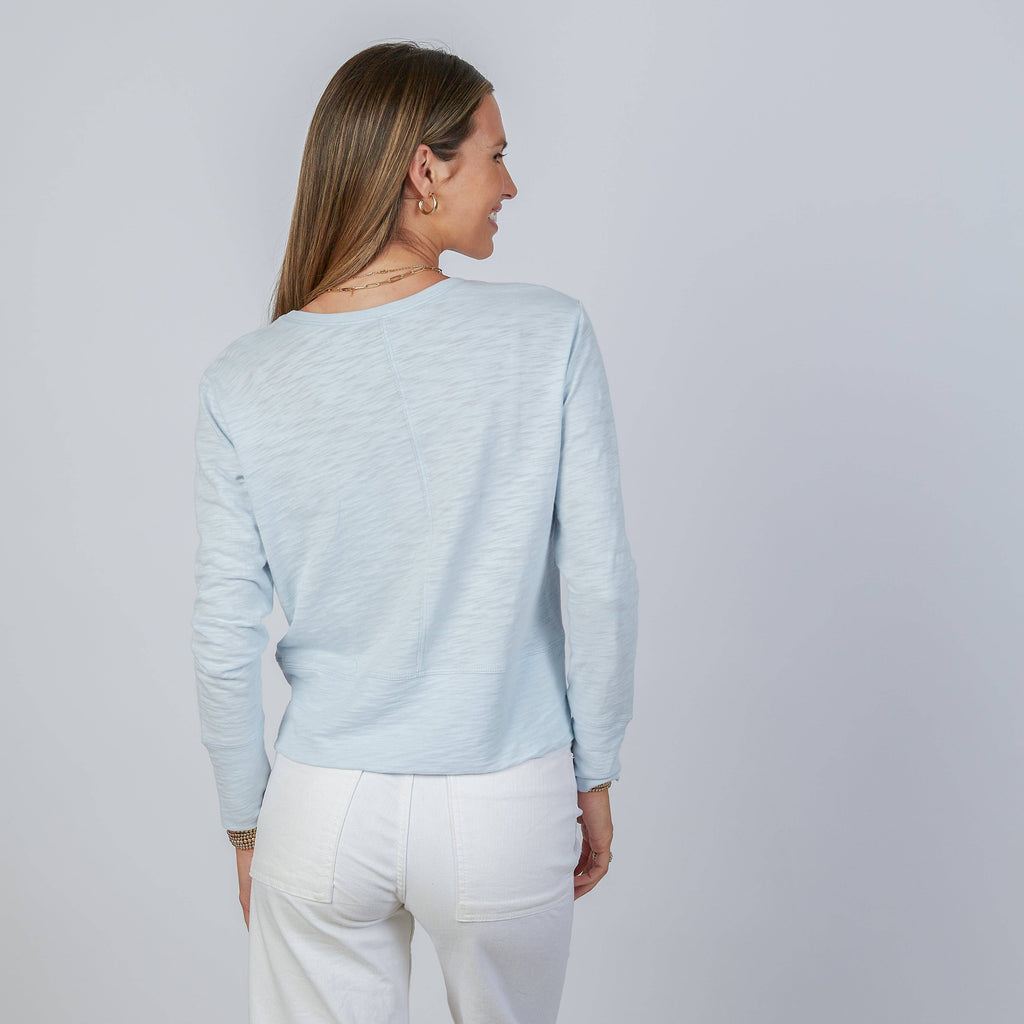 Celia Perfect Length Tee in Sky Blue - Long Sleeve