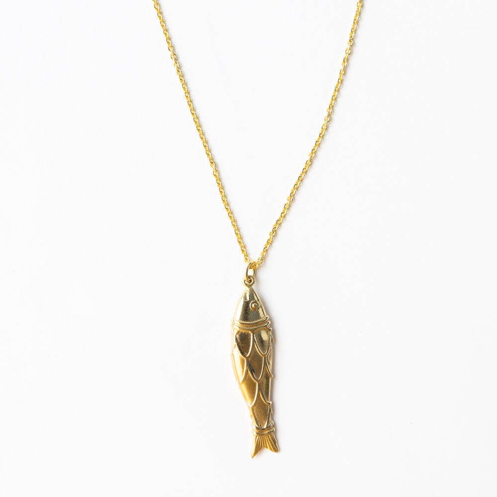 INK+ALLOY Fish Dimensional Necklace Brass
