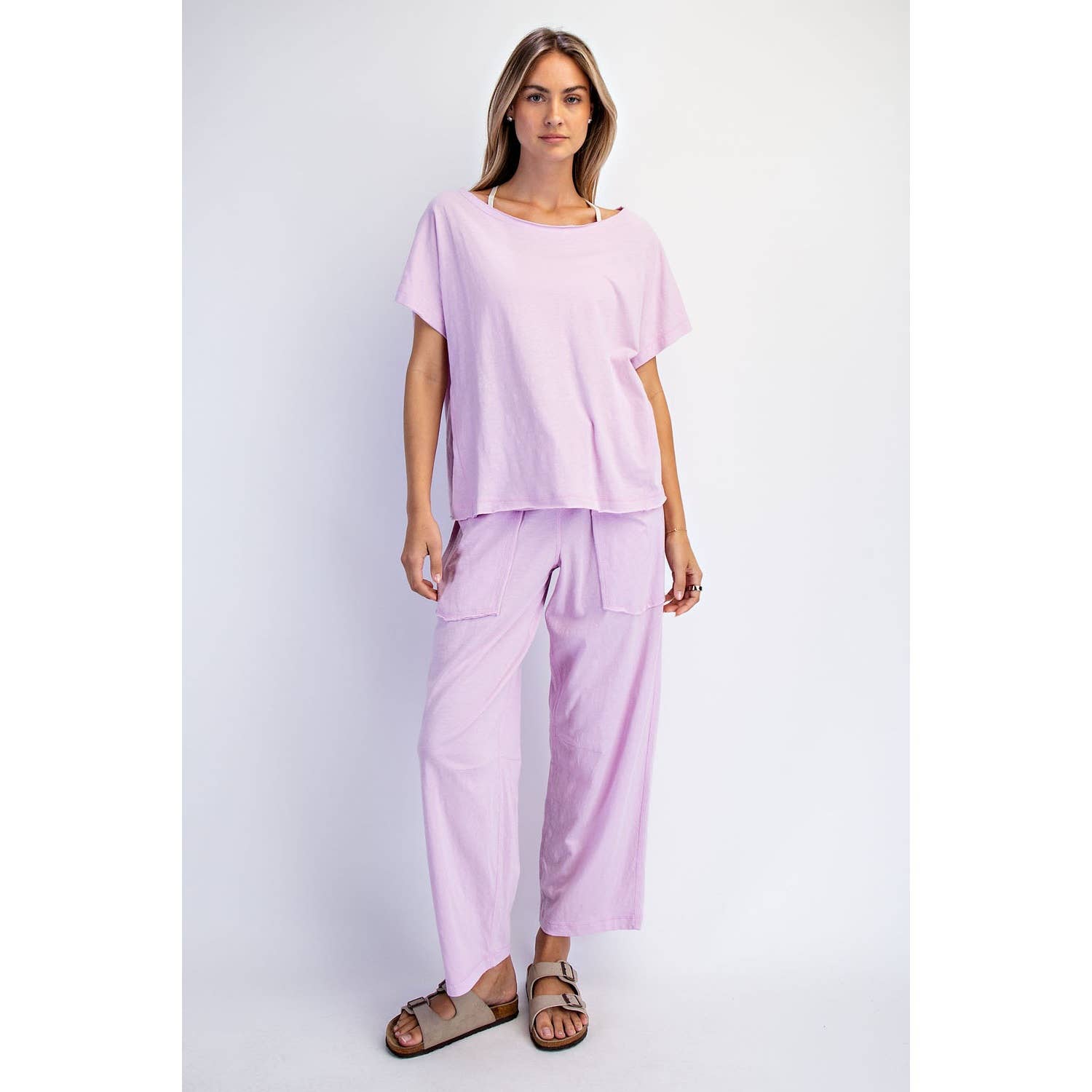 COTTON SLUB OFF-SHOULDER TEE