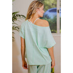 COTTON SLUB OFF-SHOULDER TEE