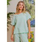 COTTON SLUB OFF-SHOULDER TEE