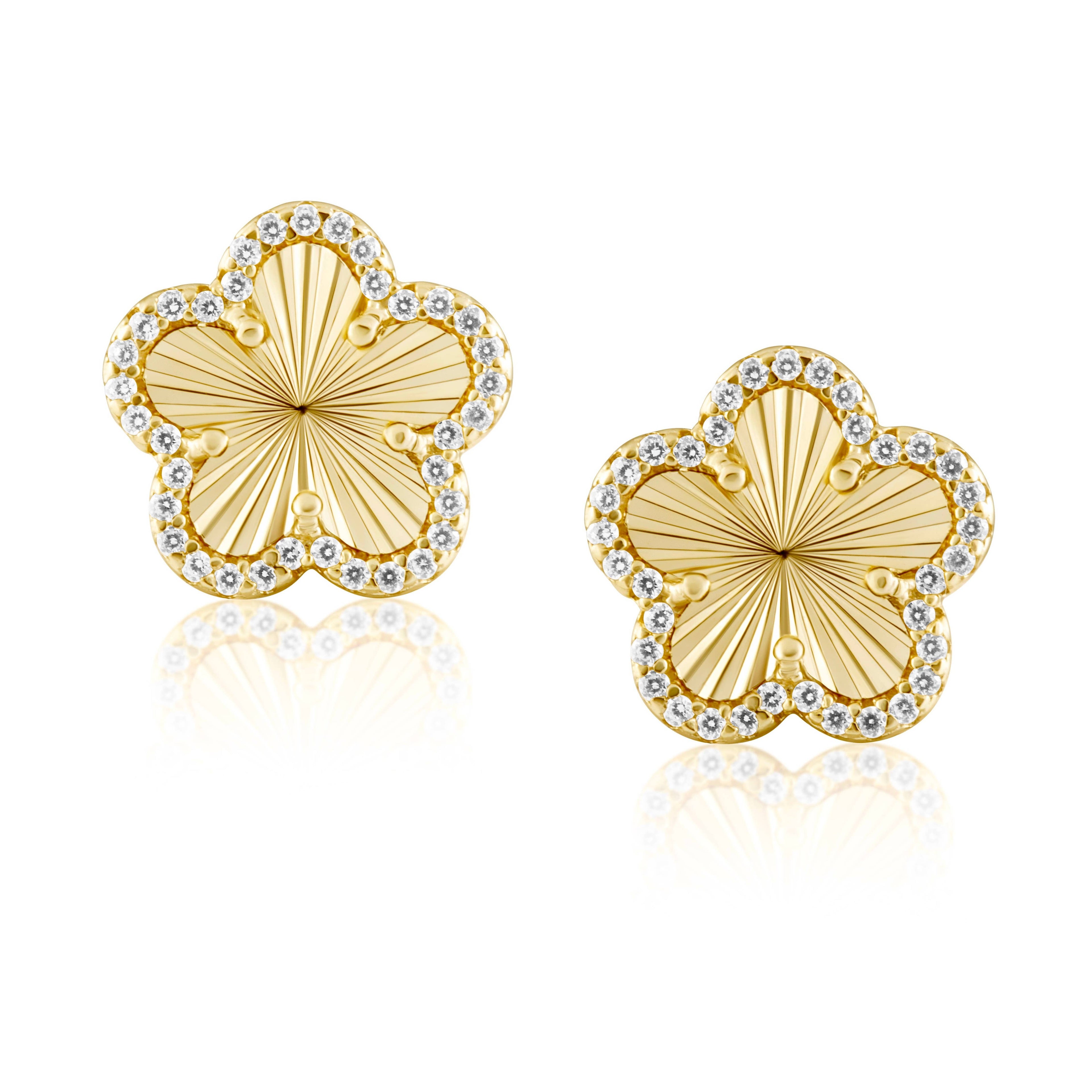 Adeline Pave Outline Clover Studs