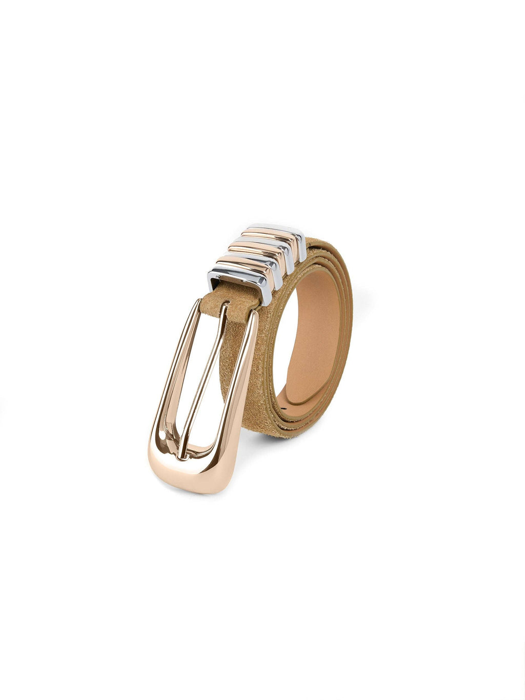 ETTIKA Metal Core Suade Belt in Shiitake