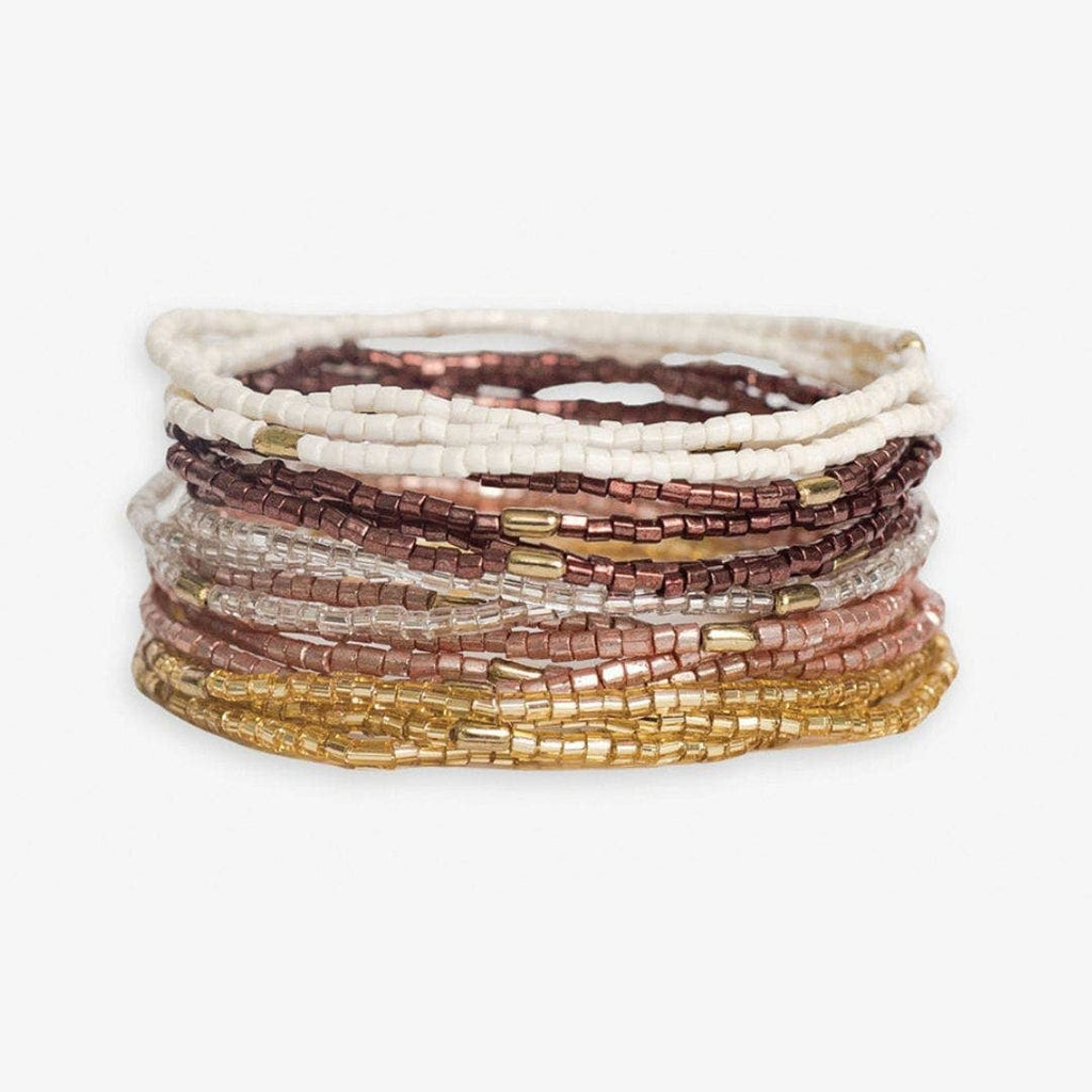 Ink+Alloy 18 Strand Luxe Beaded Stretch Bracelet Set Mixed Metallic