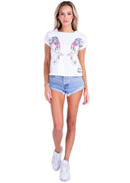 Colorful Elephants' Graphic Tee