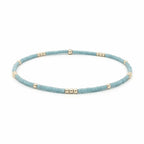 Newport PALE TURQUOISE Blue + Gold Filled Waterproof Bracelet