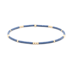 2mm Newport STEEL BLUE + Gold Filled Waterproof Bracelet